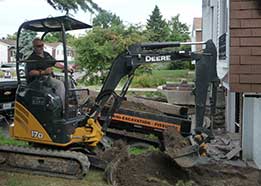 Mini-excavation pour réparation de fondation